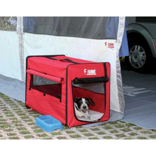 Chariot flexible tout terrain pour cage de transport de chien