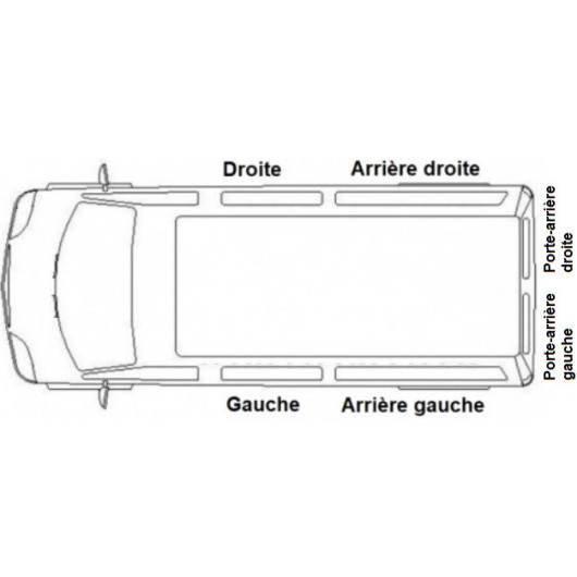 Latérale Gauche, vitre arrière L1H1. Rideaux occultant gris sur rail pour  Volkswagen Transporter T5 T6