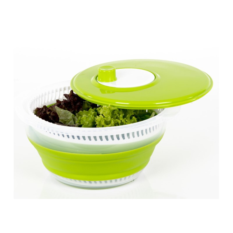 Grande Essoreuse à Salade 5L pliable à 50% : ustensile facile à ranger, Côté pratique