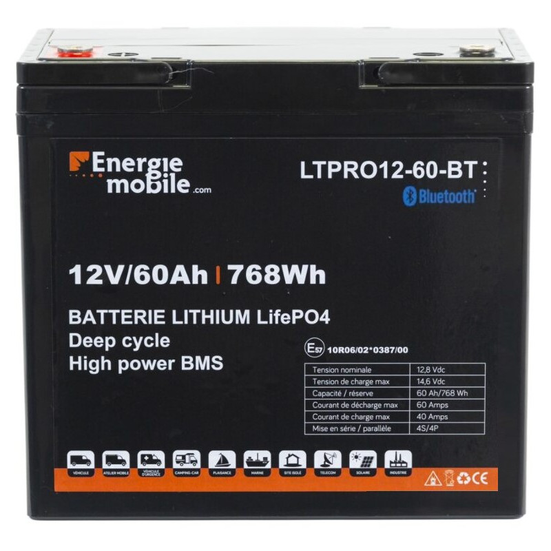 Batterie lithium LTPRO 12-60 LifePo4 idéal bateau, camping-car.