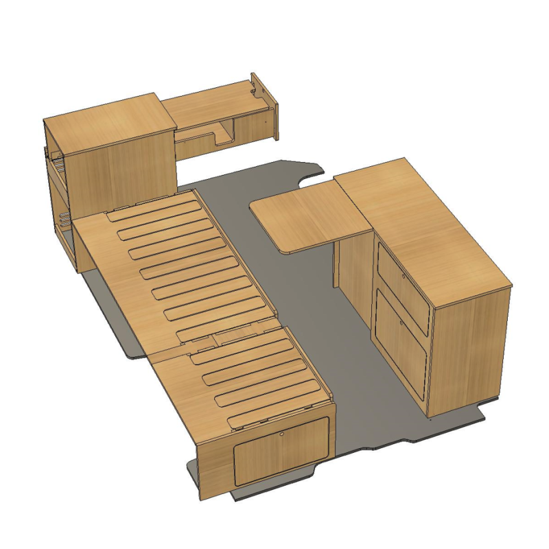 Kit aménagement bois pour R Tafic 3, camion aménagé.